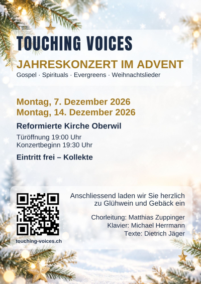 Jahreskonzert im Advent – Touching Voices Jahreskonzert im Advent – Touching Voices